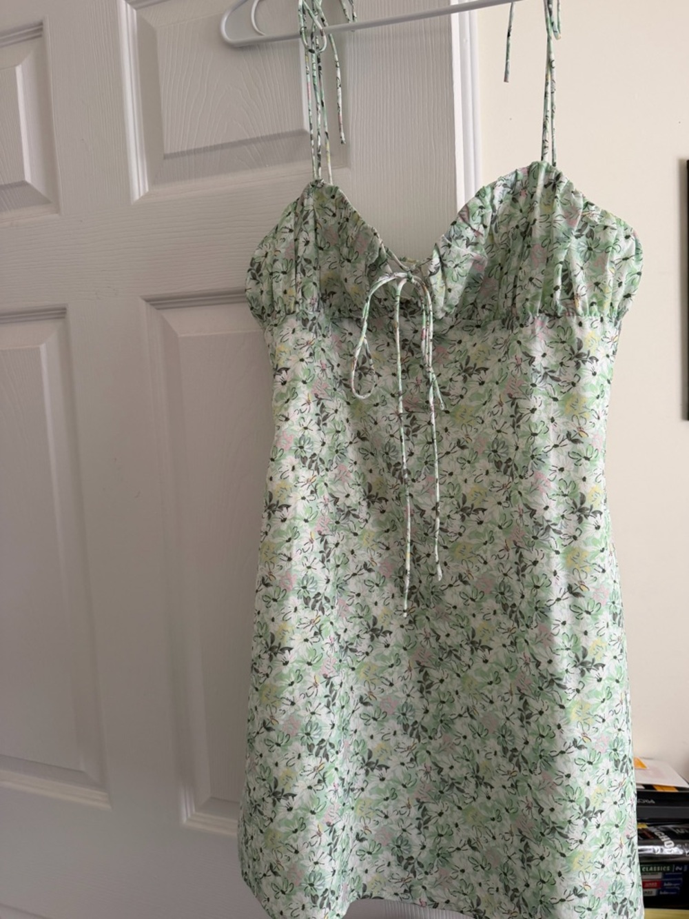 Light Mint Floral Slip Dress with Adjustable Straps